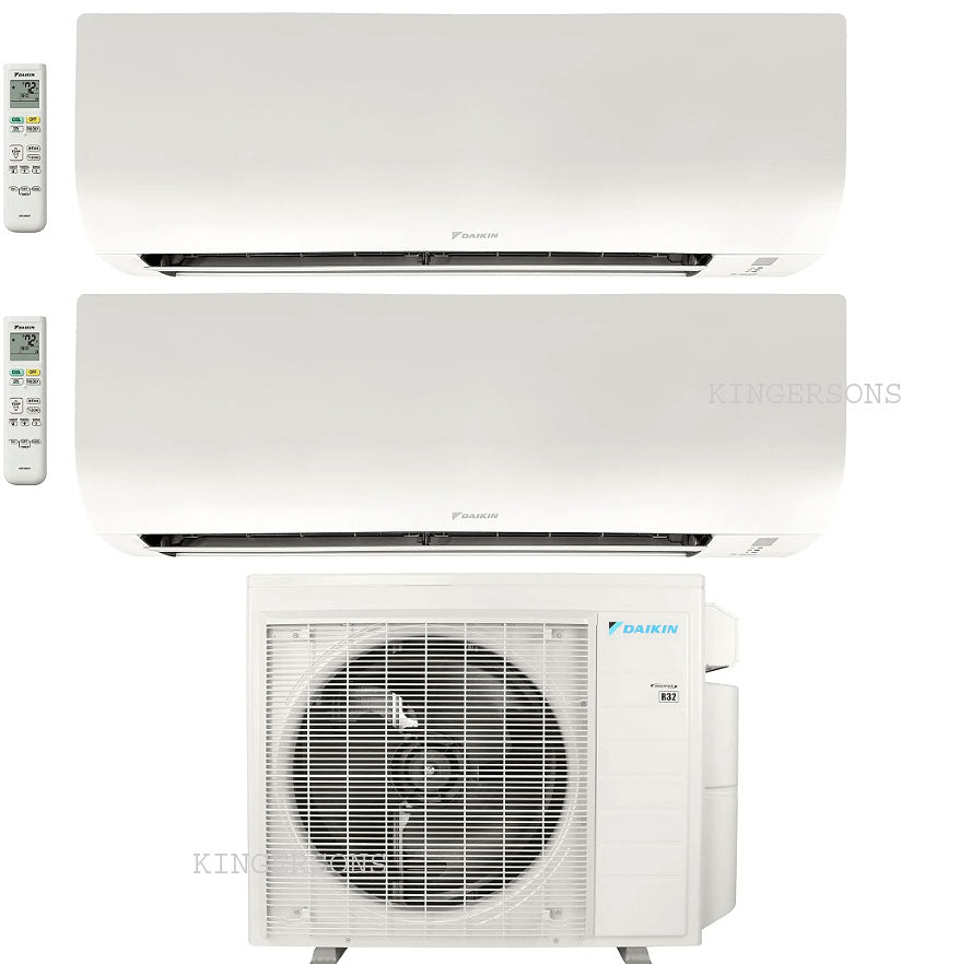 Daikin Dual Zone 24,000 BTU 21 SEER2 Daikin MXM Series Wall Mounted Ductless Mini Split Heat Pump Air Conditioner System 9K + 18K - 230V | R32 | Wi-Fi Enabled